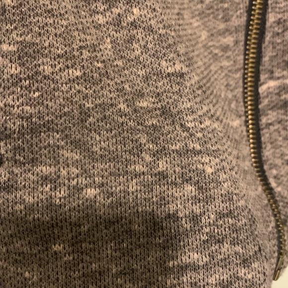 Asymmetrical Hem & Thread Jacket Size XS Zip Blazer Folded Wide Collar - Picture 3 of 7